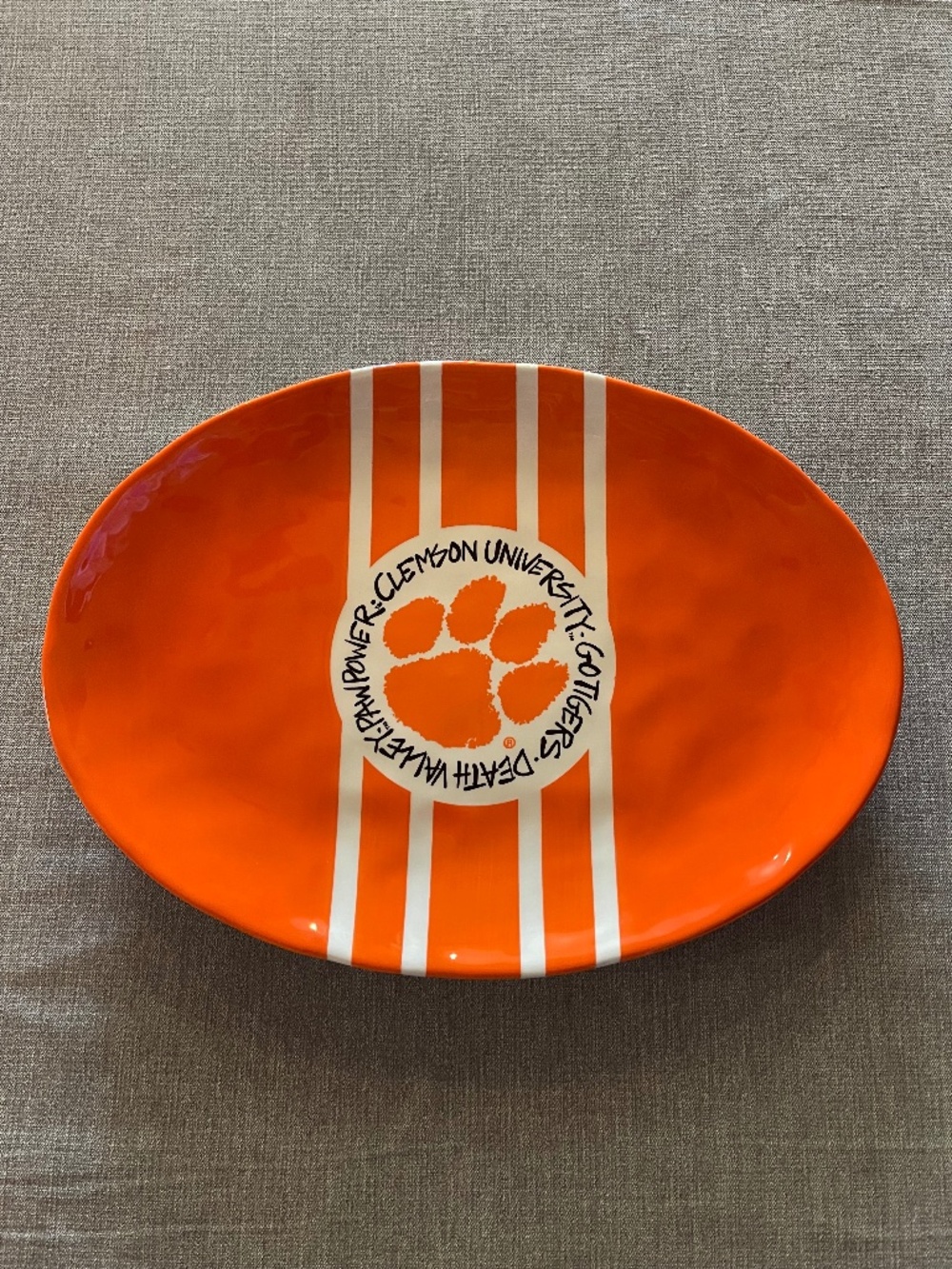 NEW Clemson University Tigers Oval Ceramic Serving Platter